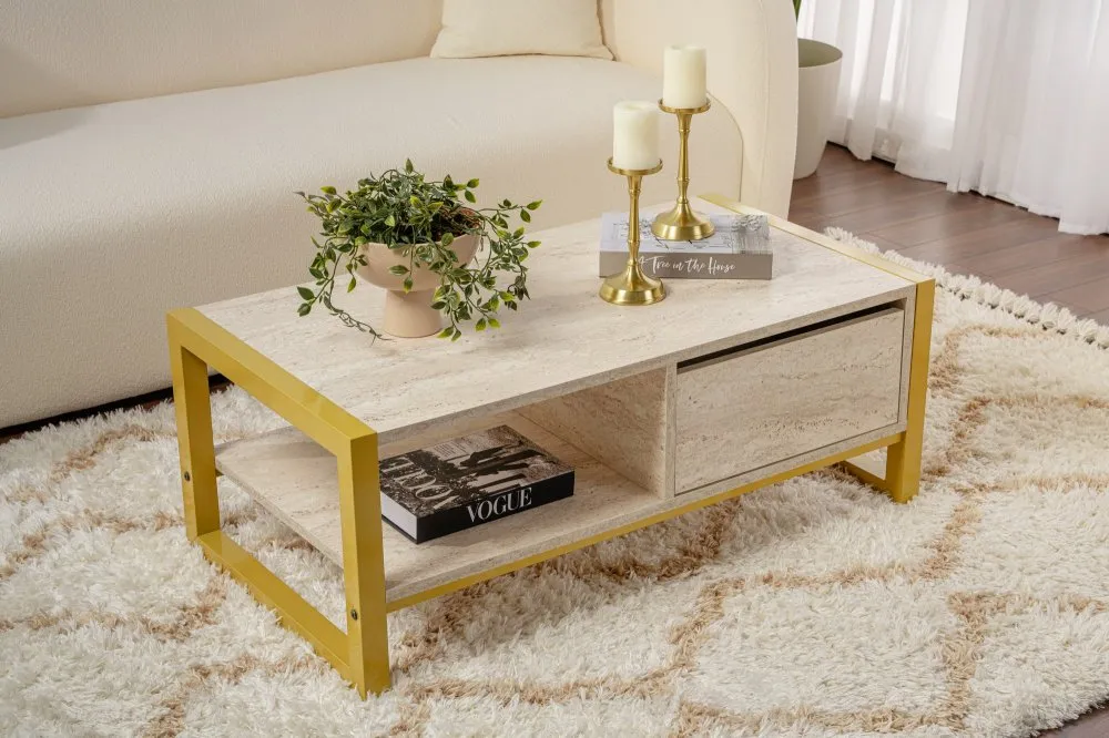 Sto za dnevnu sobu Haldizen Gold Travertine