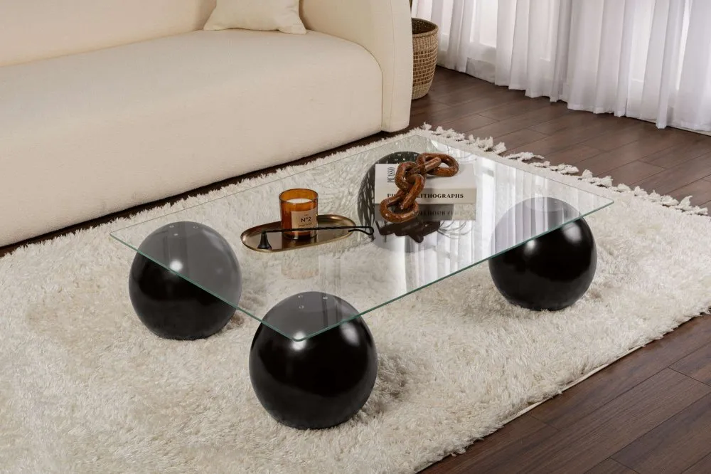 Sto za dnevnu sobu Sera Black Transparent