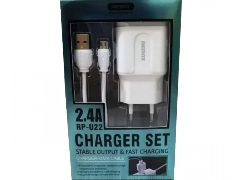 Strujni FAST punjac 2,4A 2x USB+ TIP C kabl 1m beli