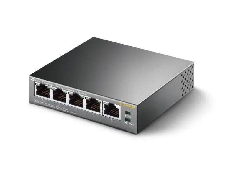 Switch Gigabit 5x RJ45 10/100/1000Mbps (4x PoE port) 56W PoE napajanje metalno kuciste (TL-SG1005P)