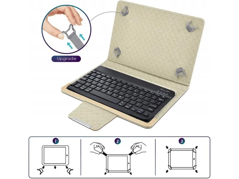 Torbica sa Bluetooth Tastaturom Leather za Tablet 11'' Univerzalna zlatna(206500)