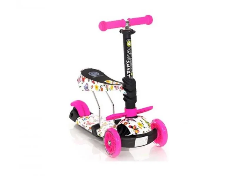 trotinet SMART pink butterfly