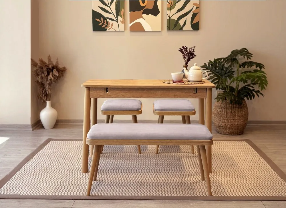 Trpezarijski set Vina Mini 04 0701 Oak Soho Grey