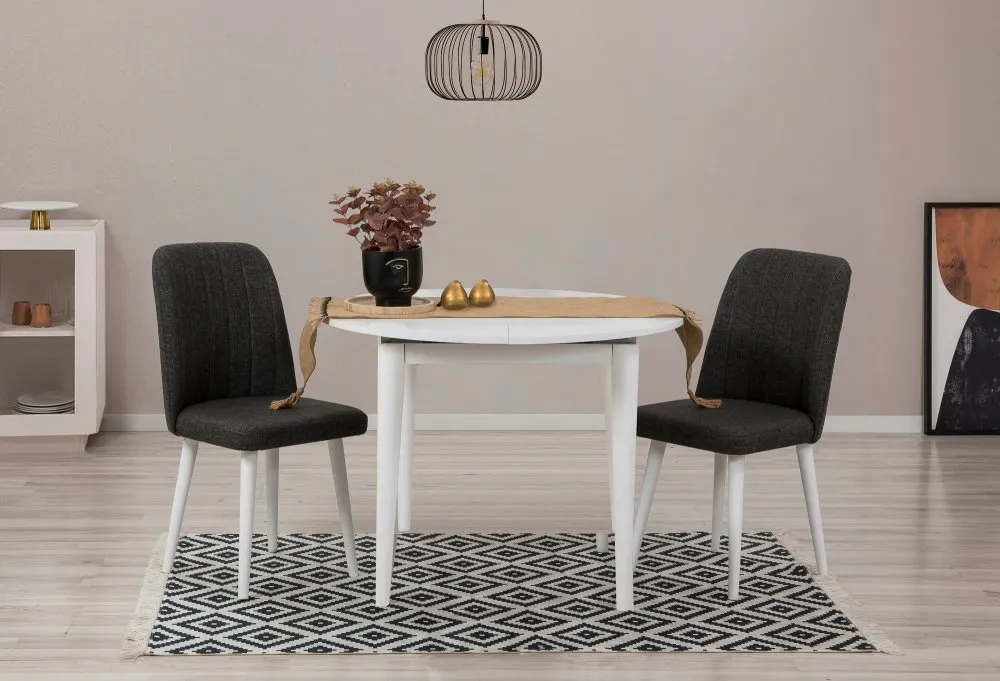 Trpezarijski sto i stolice Vina 1053 - White Anthracite