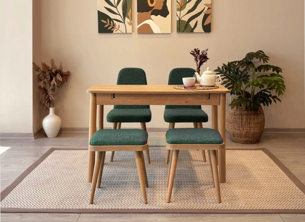 Trpezarijski sto i stolice Vina Mini 02 1070 Oak Green