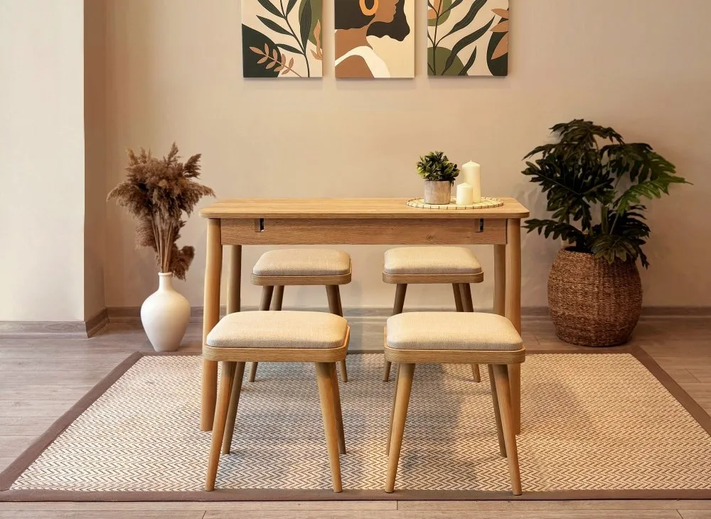 Trpezarijski sto i stolice Vina Mini 05 1005 Oak Cream
