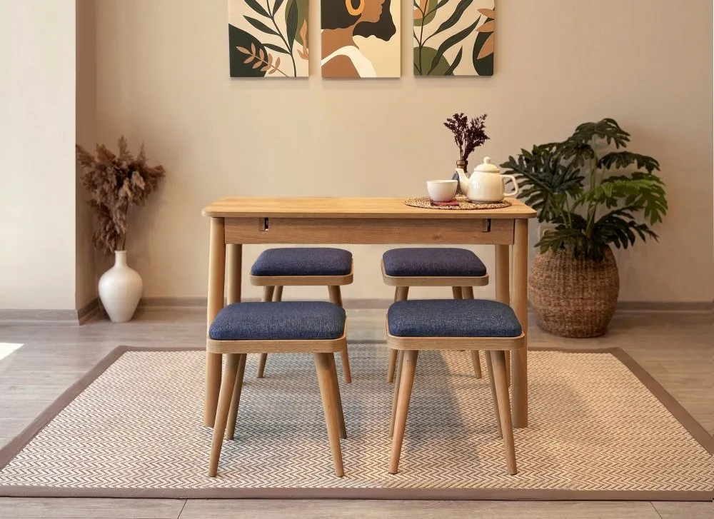 Trpezarijski sto i stolice Vina Mini 05 1048 Oak Dark Blue