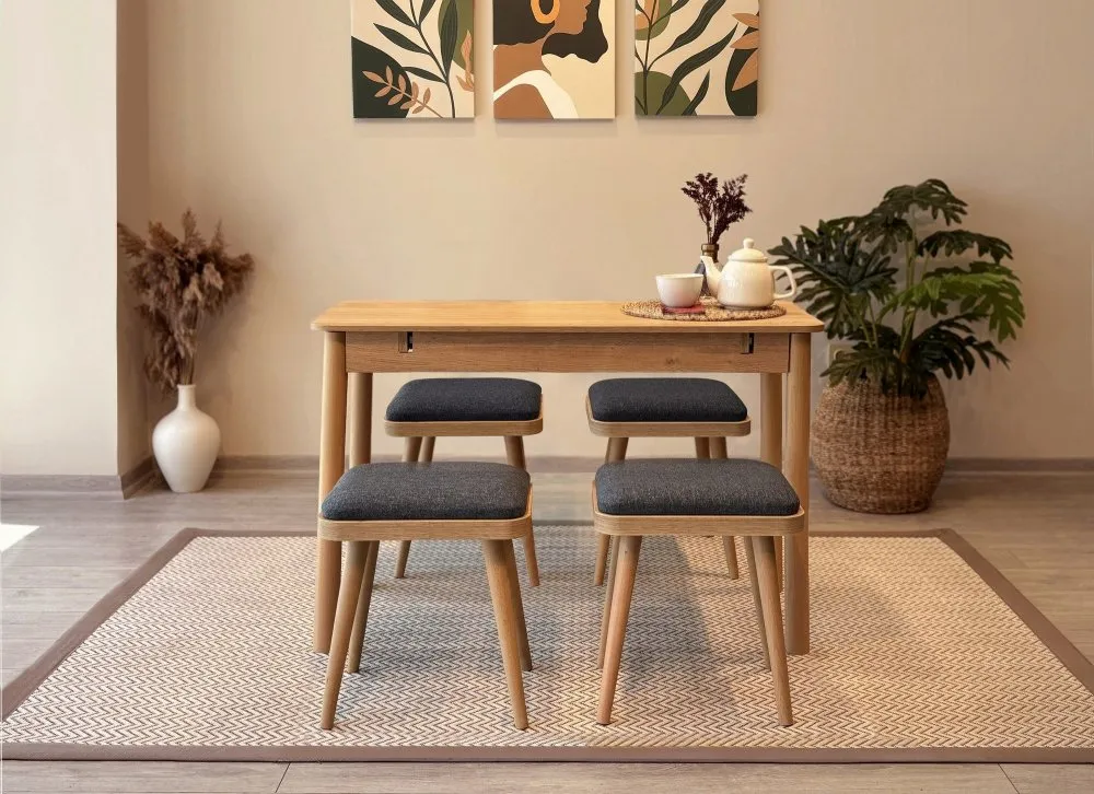 Trpezarijski sto i stolice Vina Mini 05 1053 Oak Anthracite