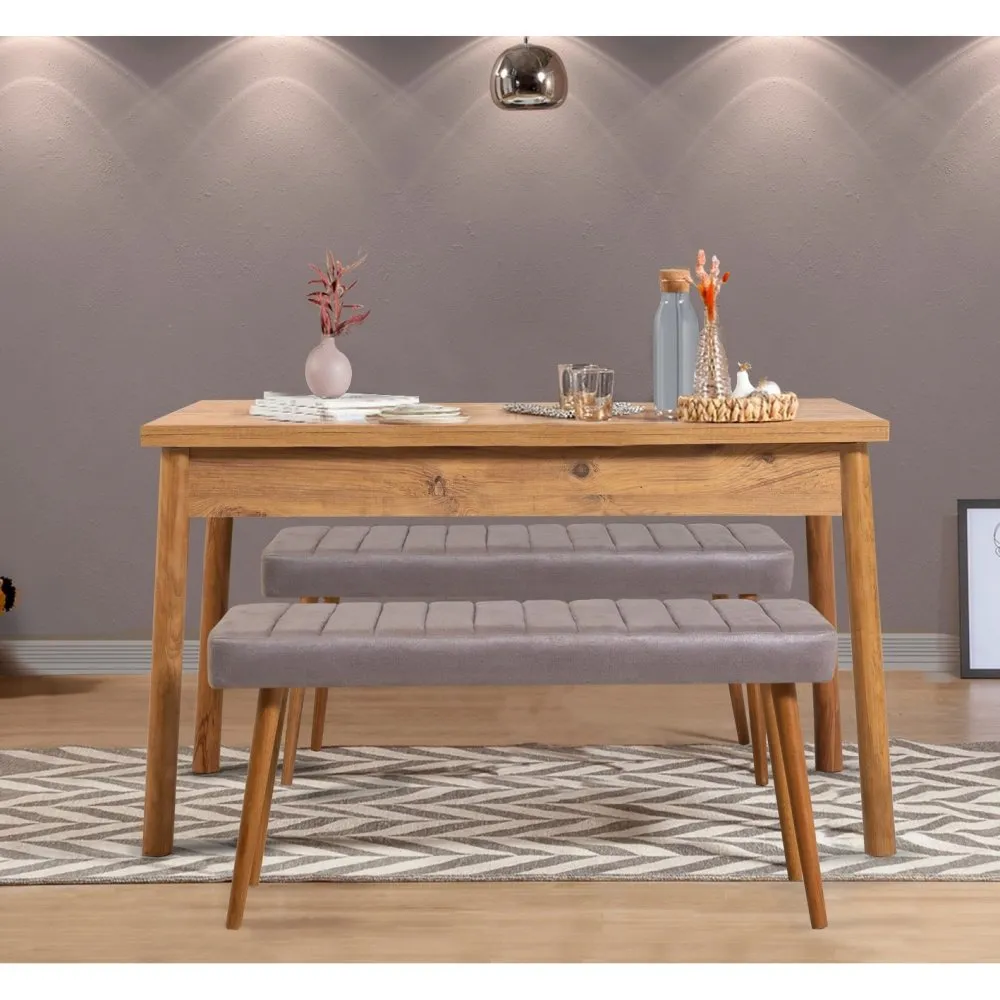 Trpezarijski sto sa 2 klupe Costa 0701 Atlantic Pine Soho Grey