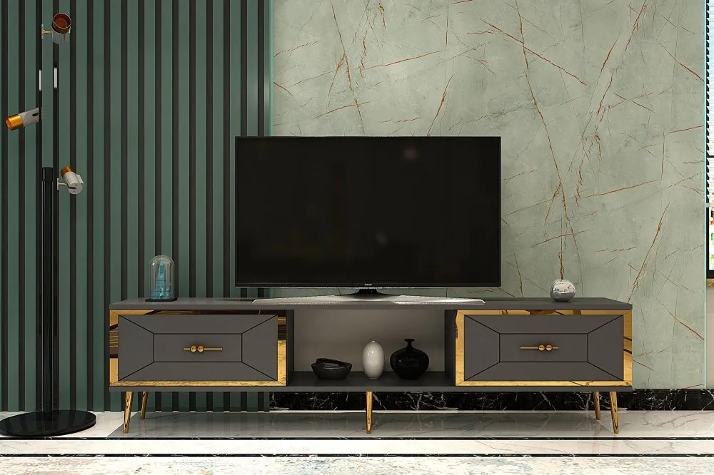 TV polica Arno Anthracite Gold