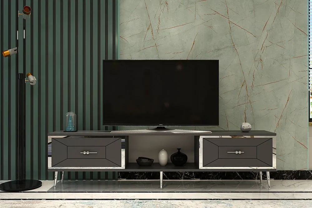 TV polica Arno Anthracite Silver