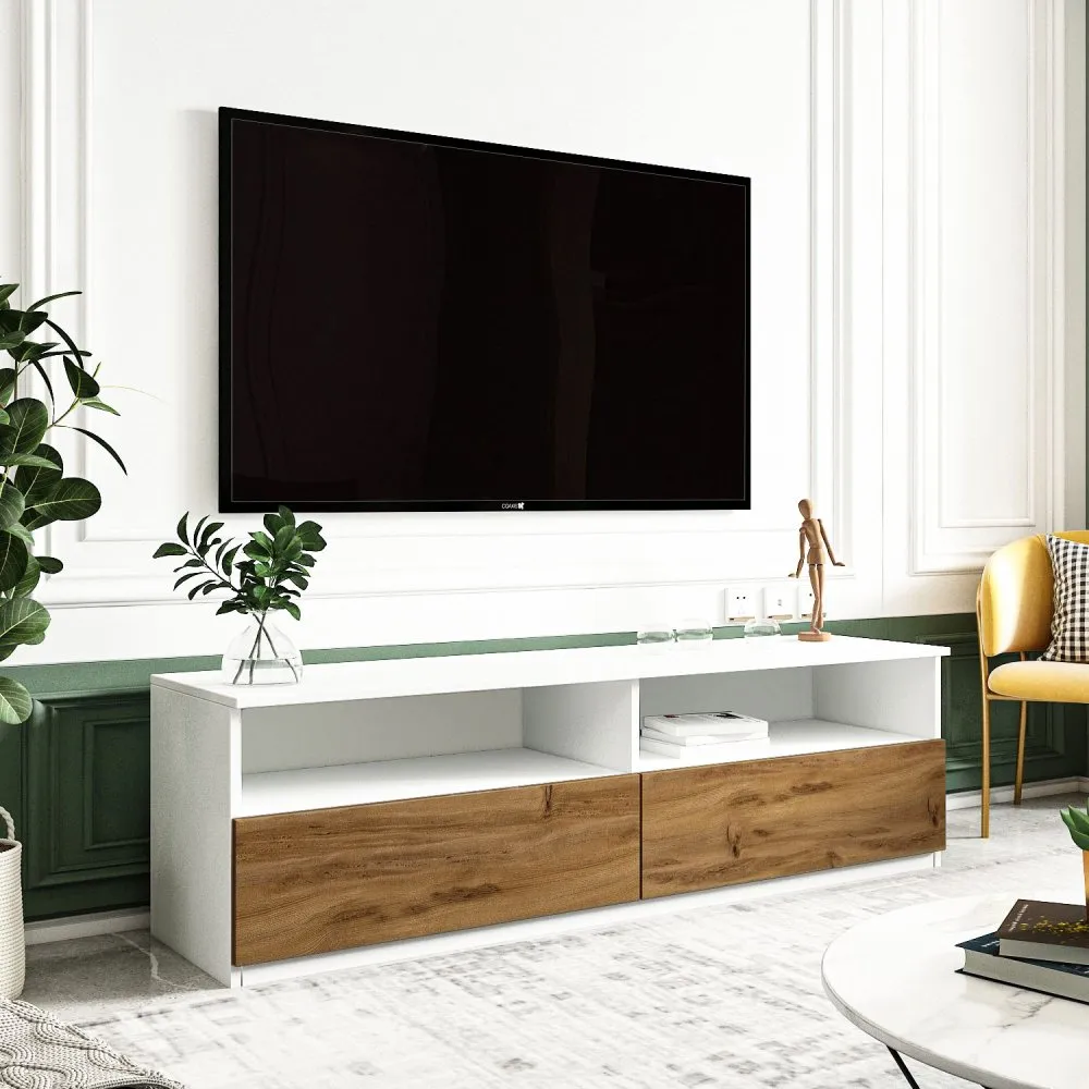 TV polica Centra White Natural