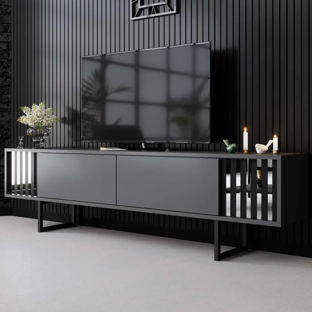 TV polica Chrome Line Anthracite Black