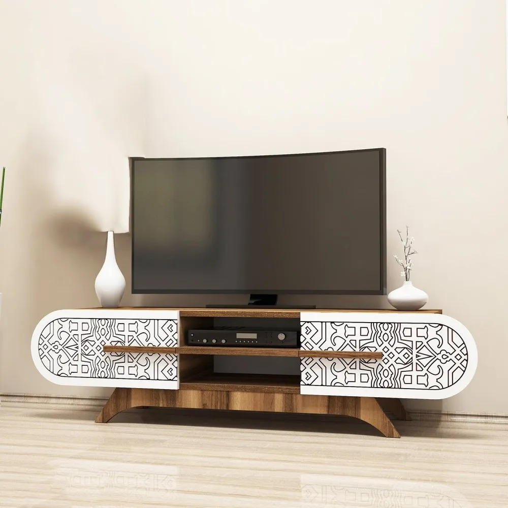 TV polica Defne - Walnut White