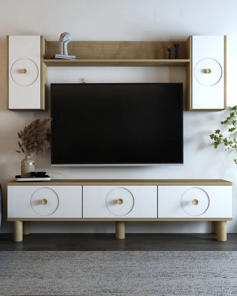 TV polica Deren Bohem Sapphıre Oak White
