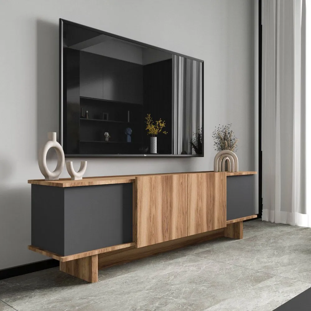 TV polica Diana Anthracite Walnut
