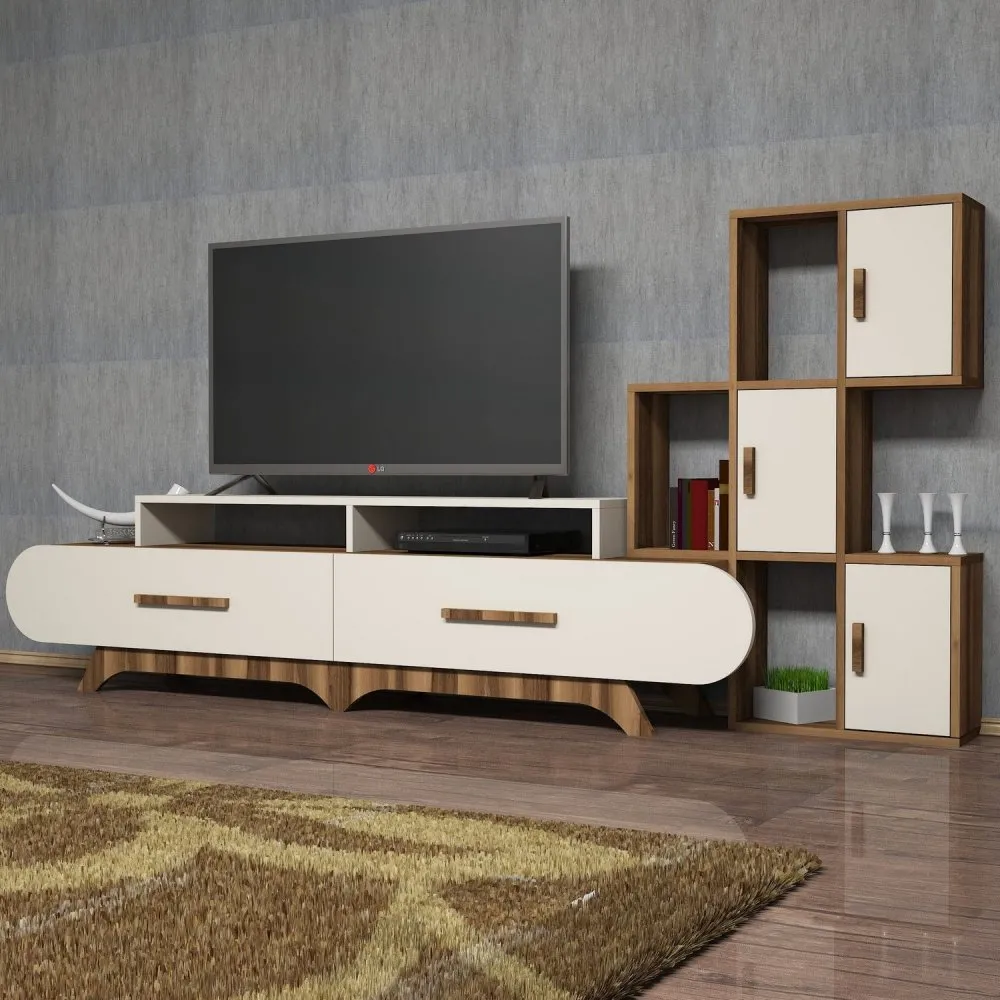 TV polica Flora S Walnut Cream