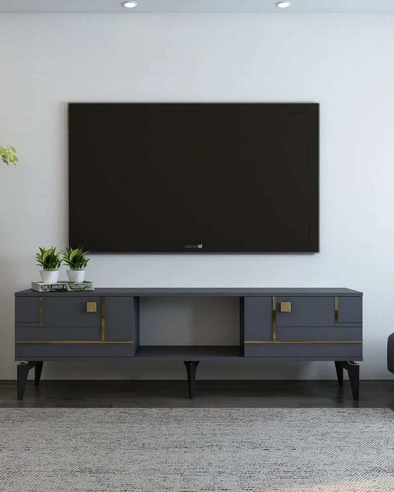 TV polica Madera Anthracite Gold