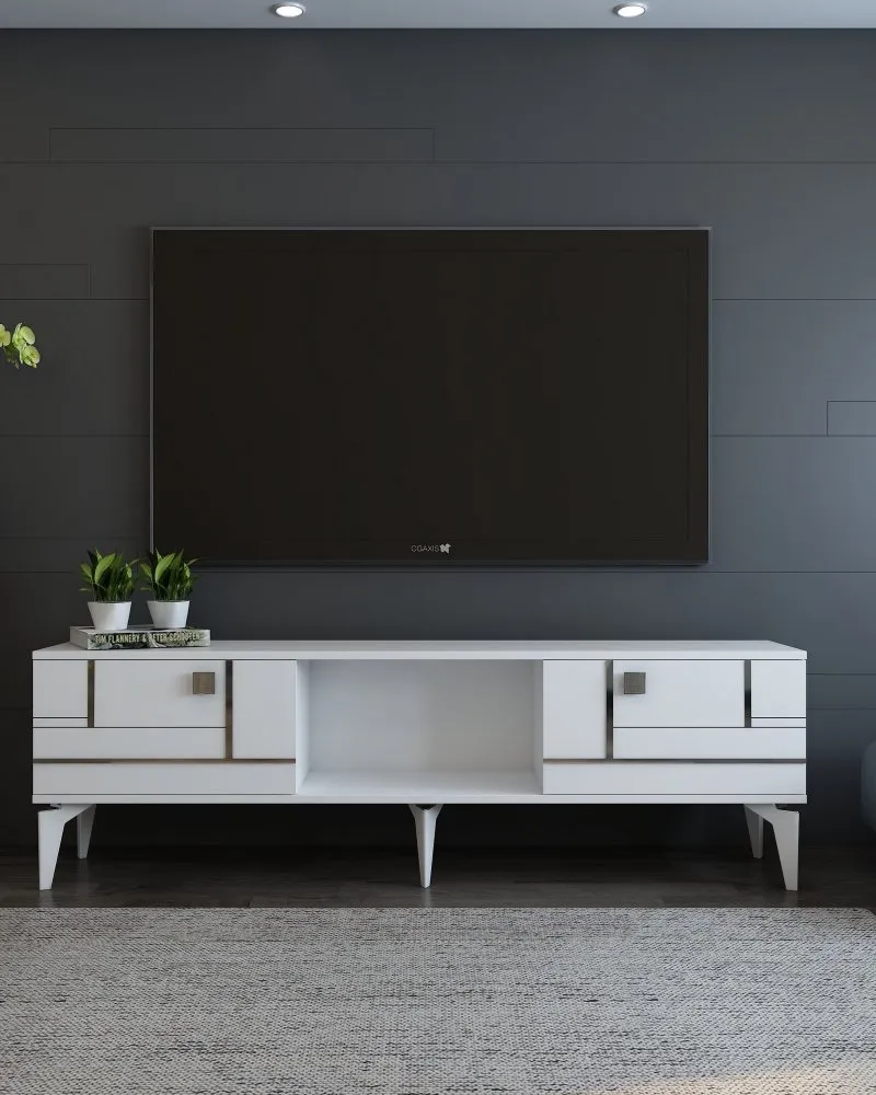 TV polica Madera White Silver