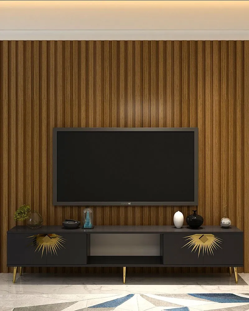 TV polica Nida Anthracite Gold