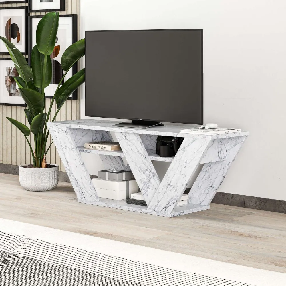 TV polica Pipralla Carrara Marble