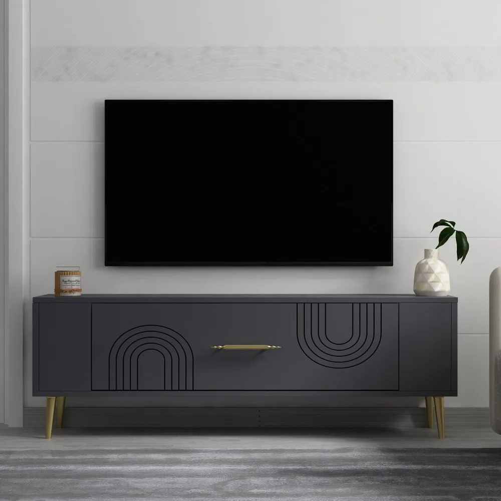 TV polica Retrol2 Anthracite Gold