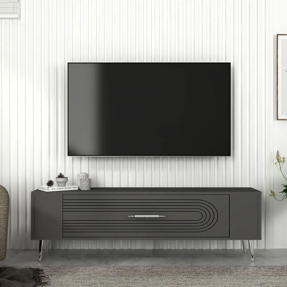 TV polica Retrol3 Anthracite Silver