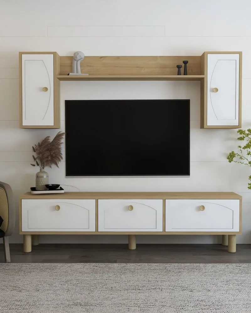 TV polica Simple Bohem Sapphıre Oak White