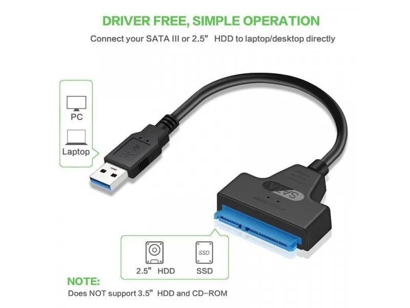 USB 3.0 to Sata 22 pin Napojni Kabl NKU-K122