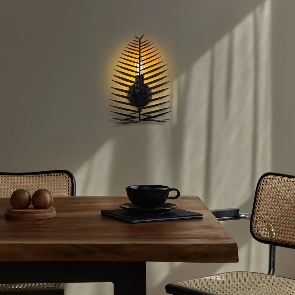 Vall Lamp zidna lampa crne boje Leaf 15321