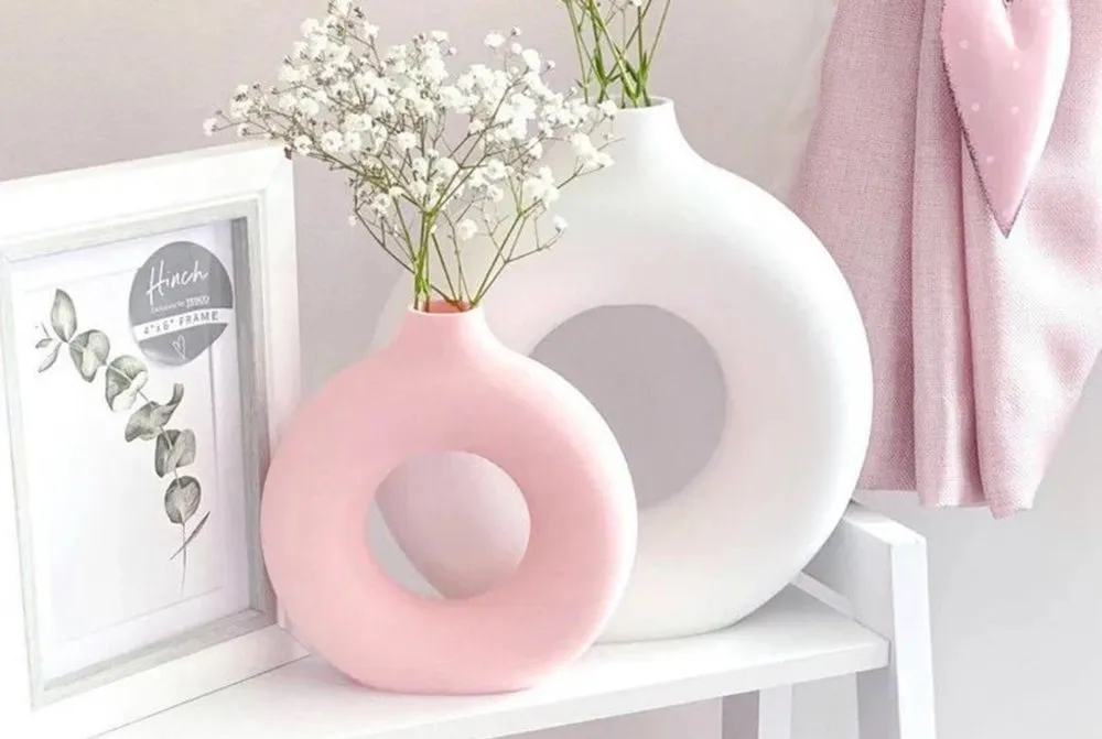 Vaza set Iskandinav Halka White Pink