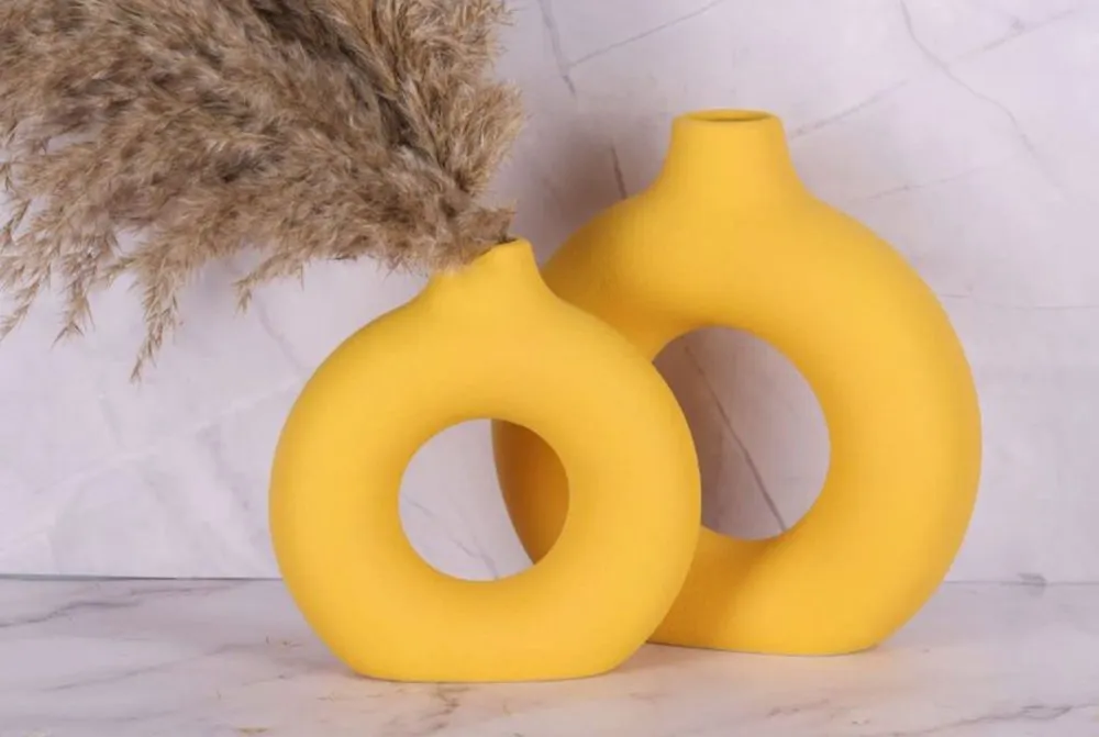 Vaza set Iskandinav Halka Yellow