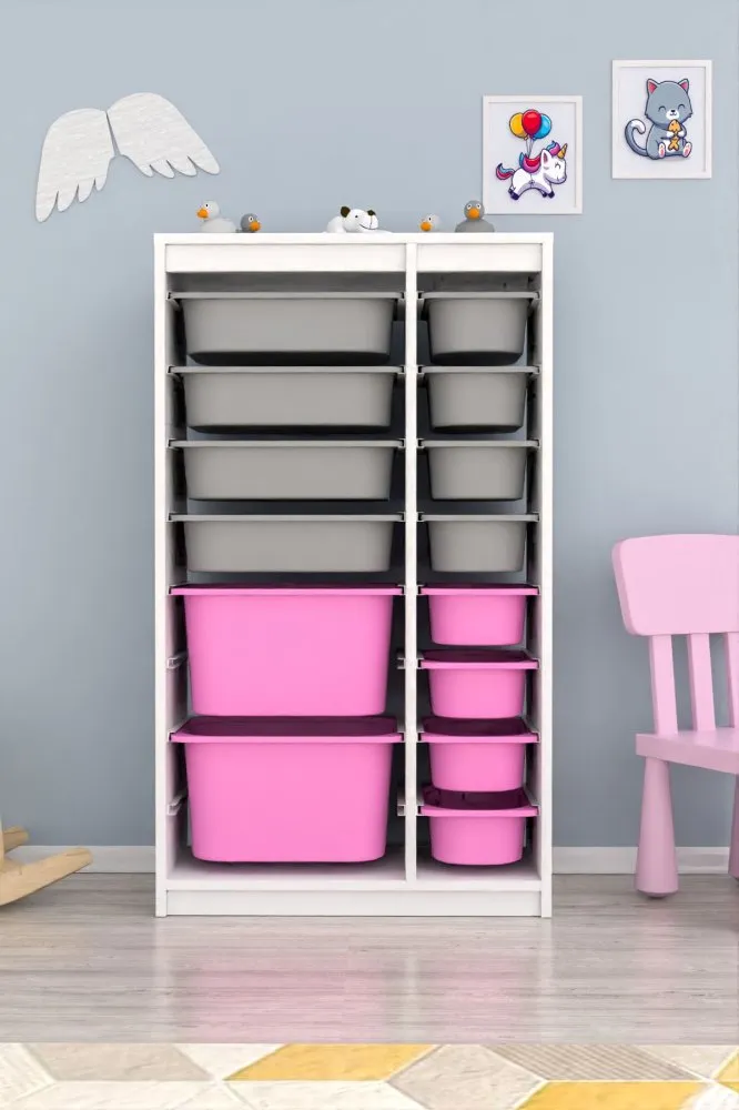 Višenamenske police Montana Xs 2D4N8U White Grey Pink
