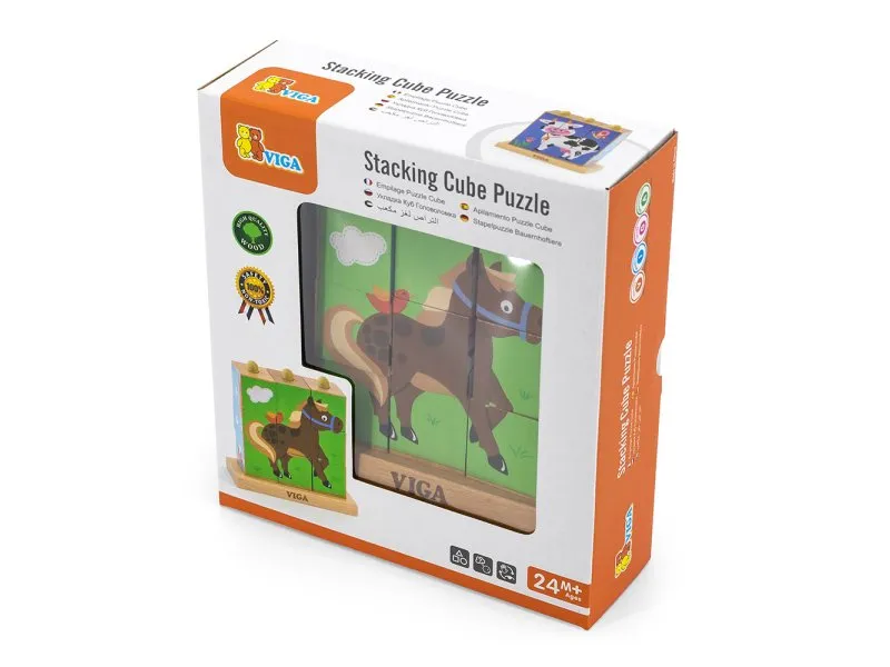 Viga puzzle kockice - životinje sa farme