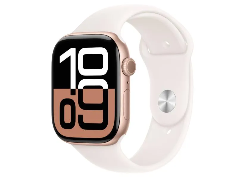 Watch S10 GPS 46mm Rose Gold Alu Case with Light Blush Sport Band - S/M (mwwt3qv/a)