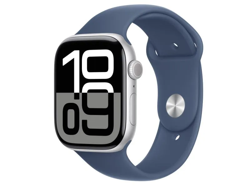 Watch S10 GPS 46mm Silver Alu Case with Denim Sport Band - M/L (mwwm3qv/a)