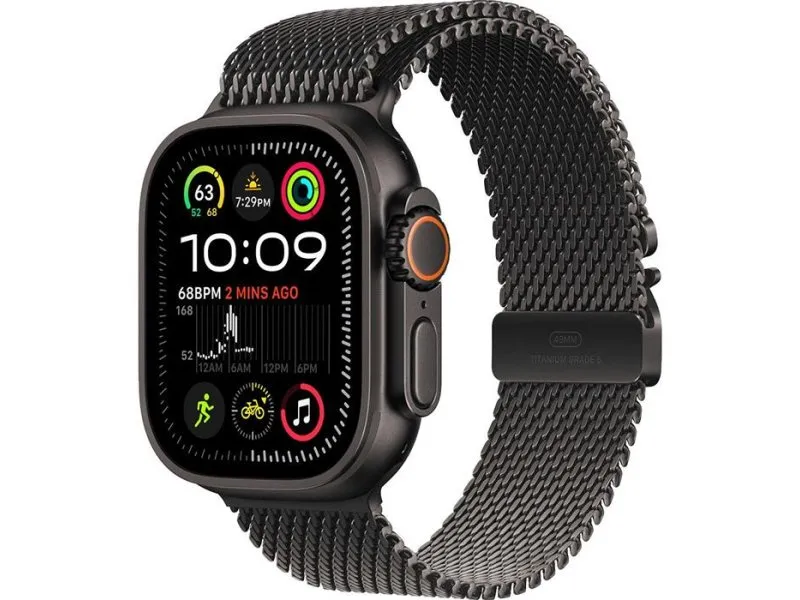 Watch Ultra2 v2 Cellular 49mm Black Titanium Case with Black Titanium Milanese Loop - M (mx5u3se/a)