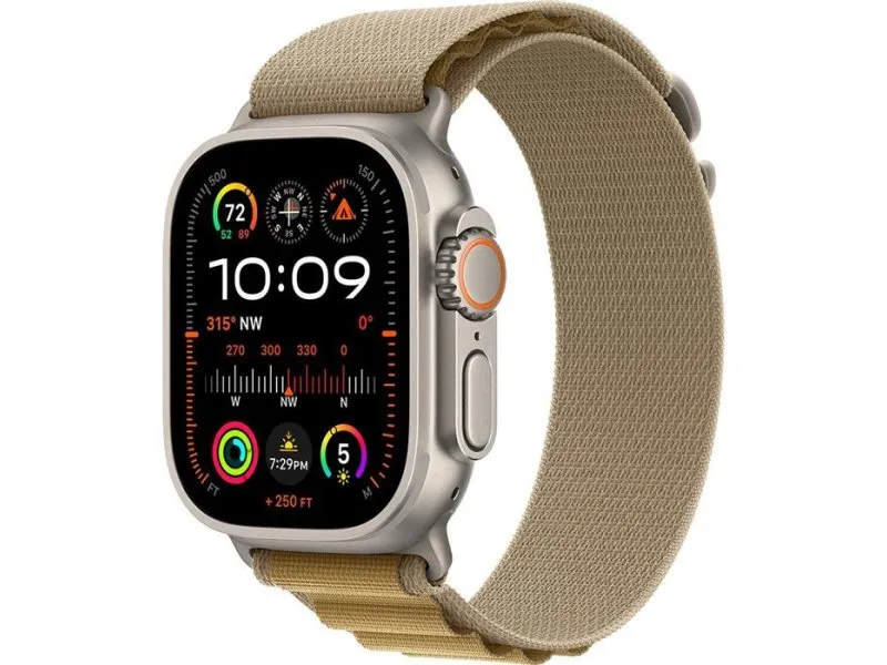 Watch Ultra2 v2 Cellular 49mm Natural Titanium Case with Tan Alpine Loop - Medium (mx4f3se/a)