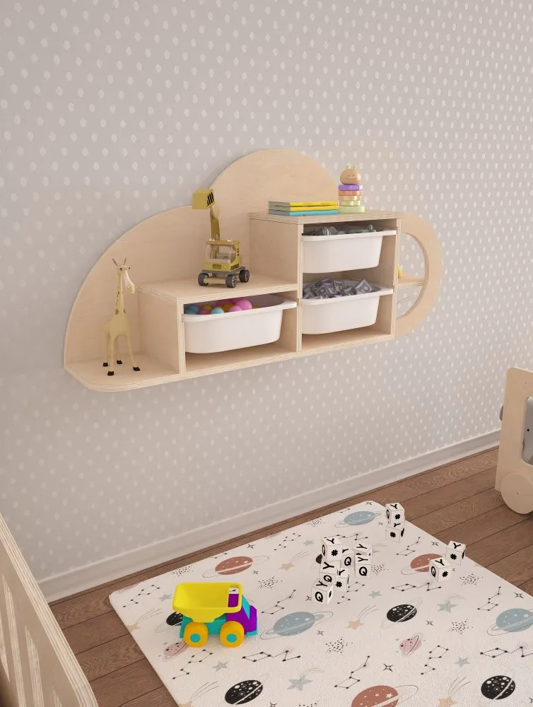 Zidna polica Cloud Birchwood