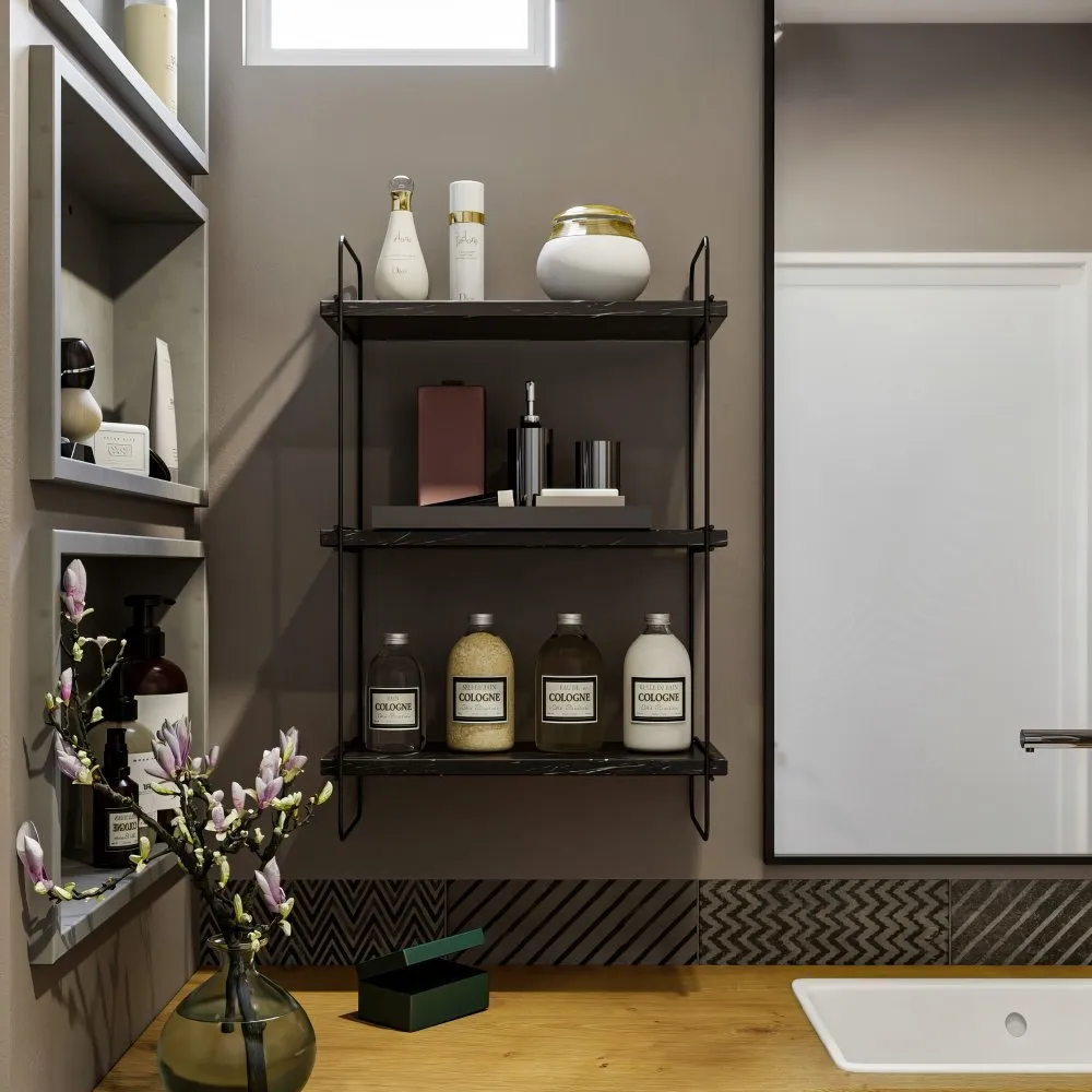 Zidna polica Pulalis Black Marble