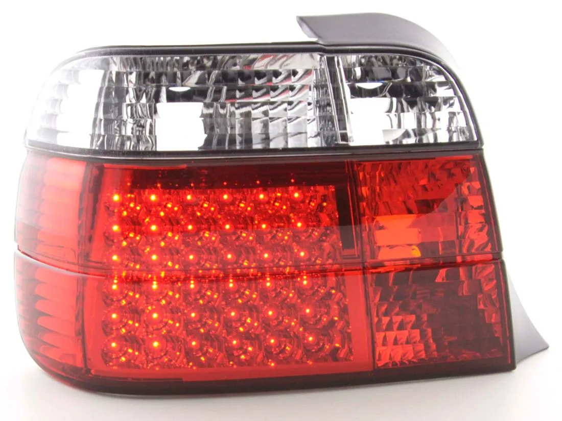 Kristalna LED štop svetla BMW E36 compact / karavan (91-99) - crvena / hrom - PROSET VTT doo