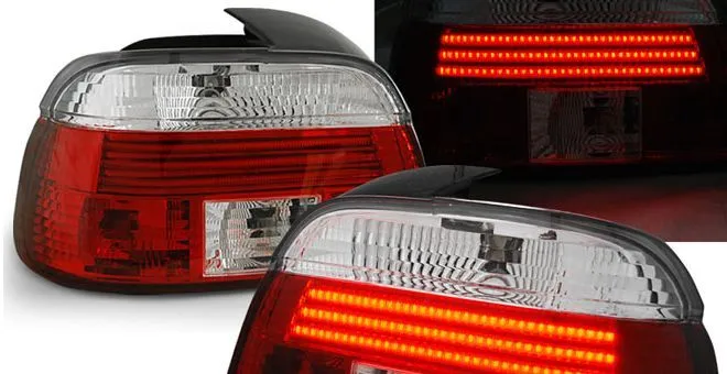 Kristalna LED štop svetla BMW E39 (95-00) - crvena / hrom - PROSET VTT doo