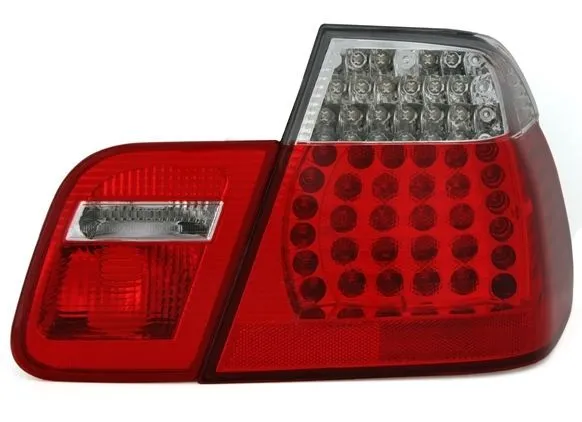 Kristalna LED štop svetla BMW E46 Limuzina restyling (2001-2005) - crvena / hrom - PROSET VTT doo