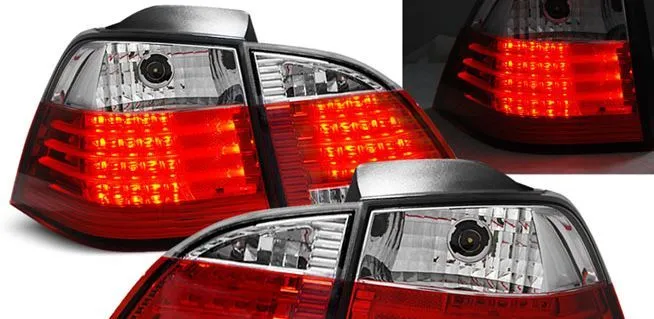 Kristalna LED štop svetla BMW E61 karavan (03-07) - crvena / hrom - PROSET VTT doo
