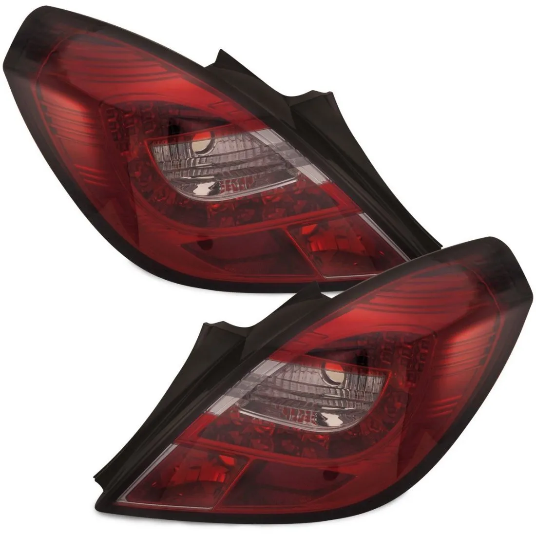 Kristalna LED štop svetla OPEL CORSA  D (06-10) -  crvena / hrom - PROSET VTT doo