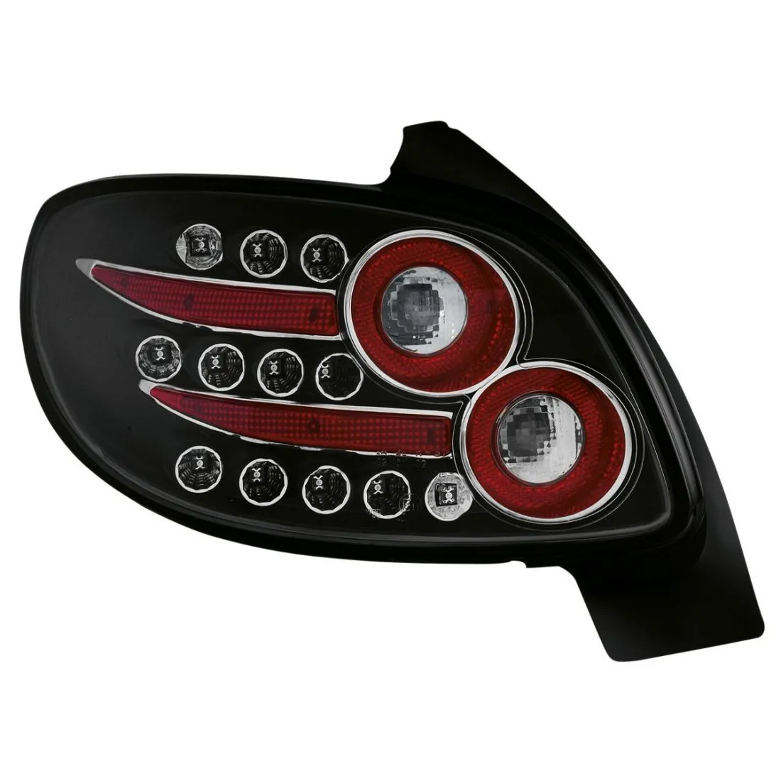 Kristalna LED štop svetla PEUGEOT 206 - crna - PROSET VTT doo