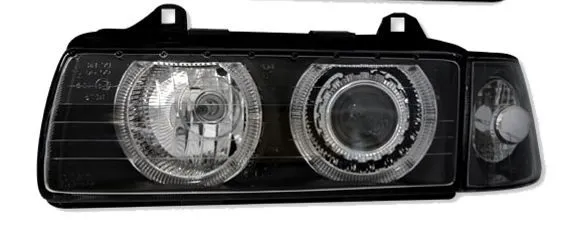 Kristalni farovi Angel Eyes BMW E36 (96-00) 2D Coupe - Crni - PROSET VTT doo