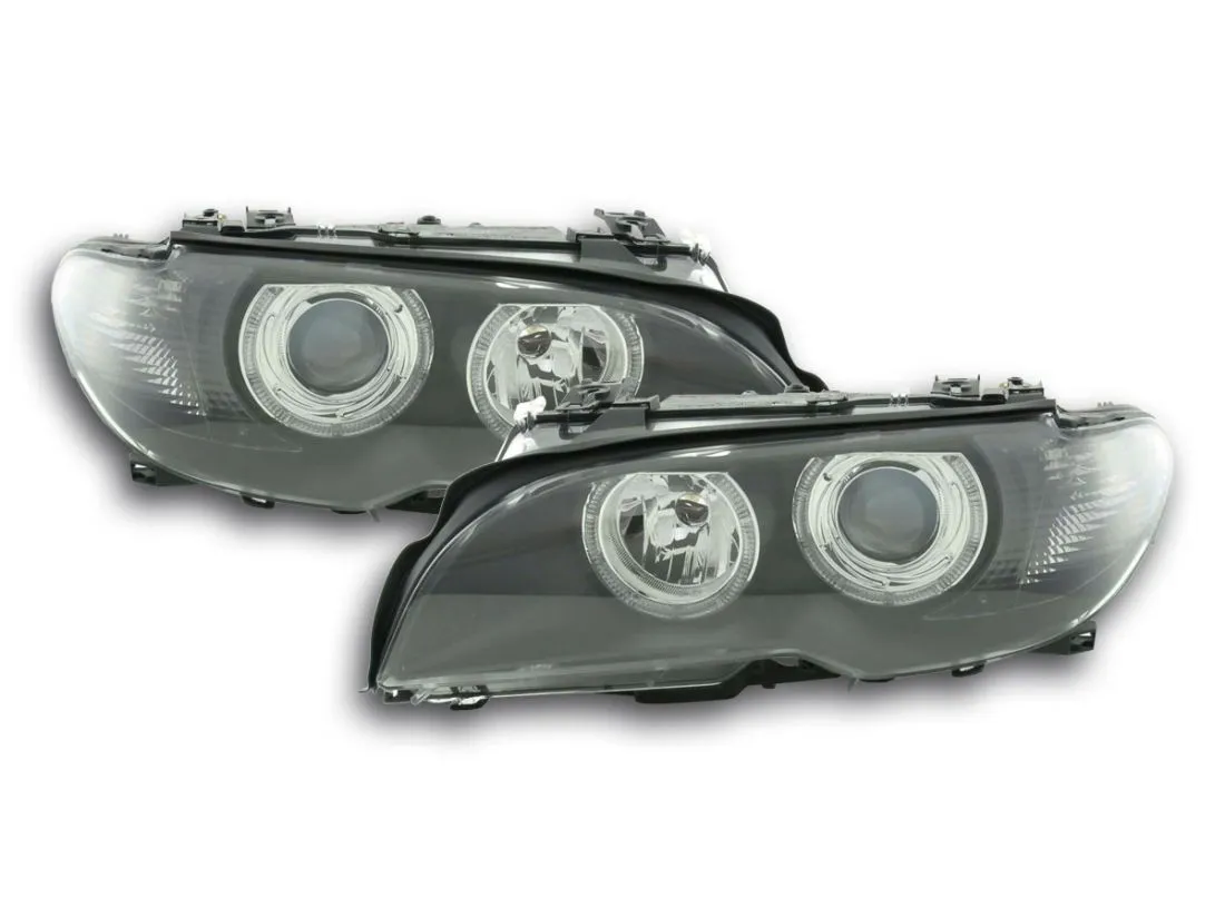 Kristalni farovi Angel Eyes BMW E46 Coupe (03-06) - crni - PROSET VTT doo