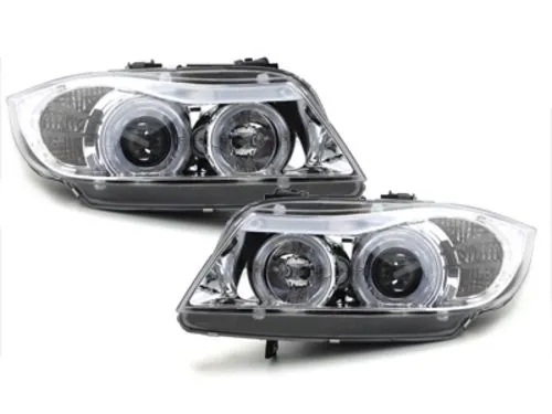 Kristalni farovi Angel Eyes BMW E90  (05+) - hrom - PROSET VTT doo