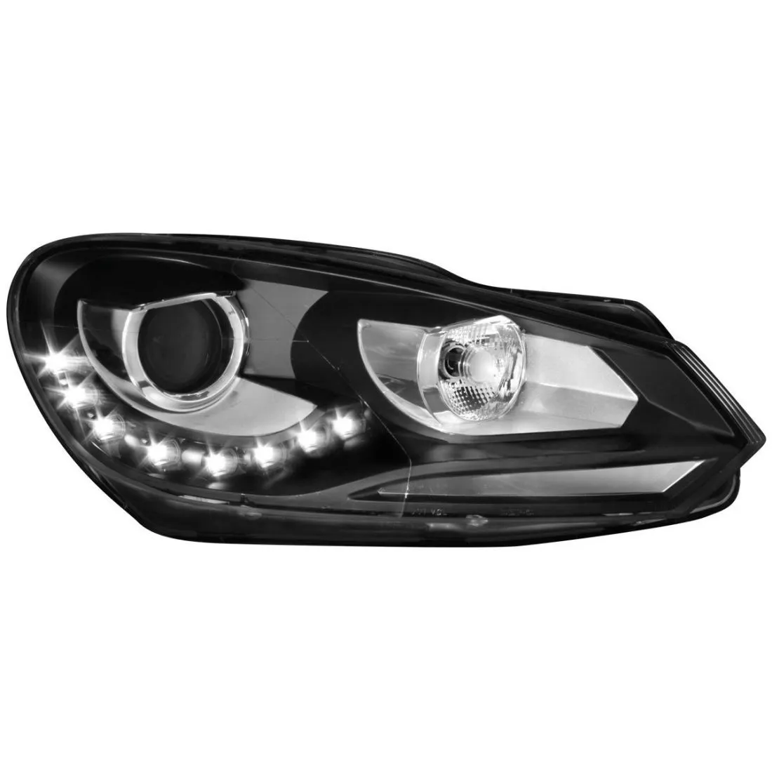 Kristalni farovi Devil / Angel Eyes VW GOLF 6 -  crni - PROSET VTT doo